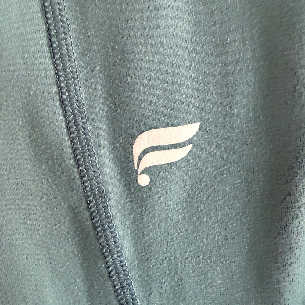 Fabletics PureLuxe Leggings Womens L Teal High Waisted Pockets 7/8 Cropped - Picture 7 of 7